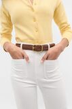 Nova Woven Leather Belt  Deep Tan  hi-res