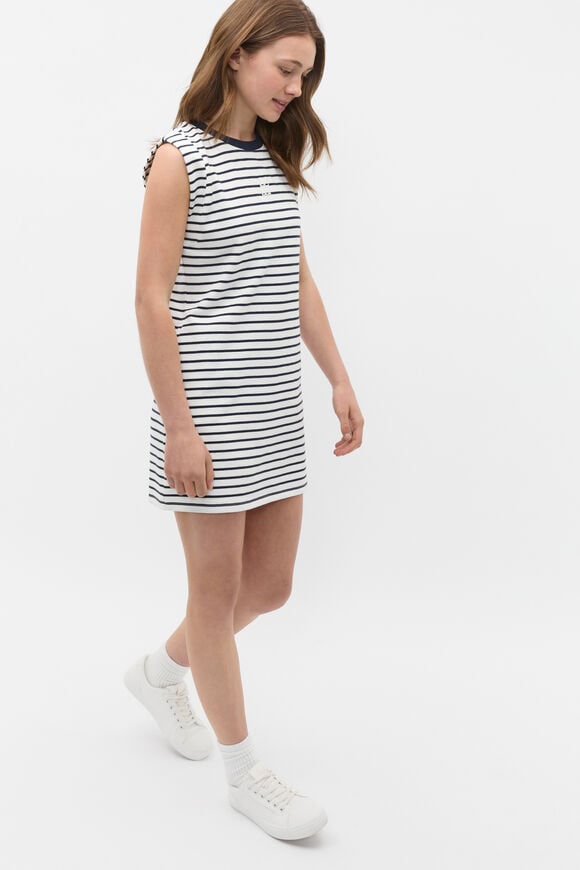 Stripe Logo Dress  New Navy  hi-res