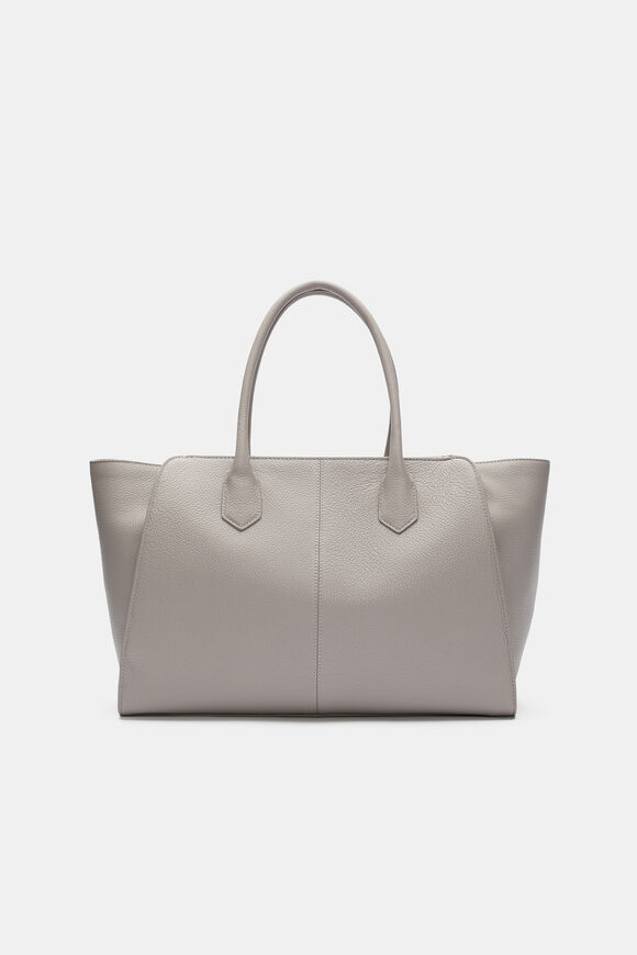 Softly Structured Leather Tote  Slate  hi-res