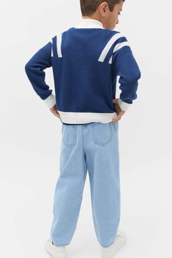 Quarter Zip Logo Knit  French Navy  hi-res