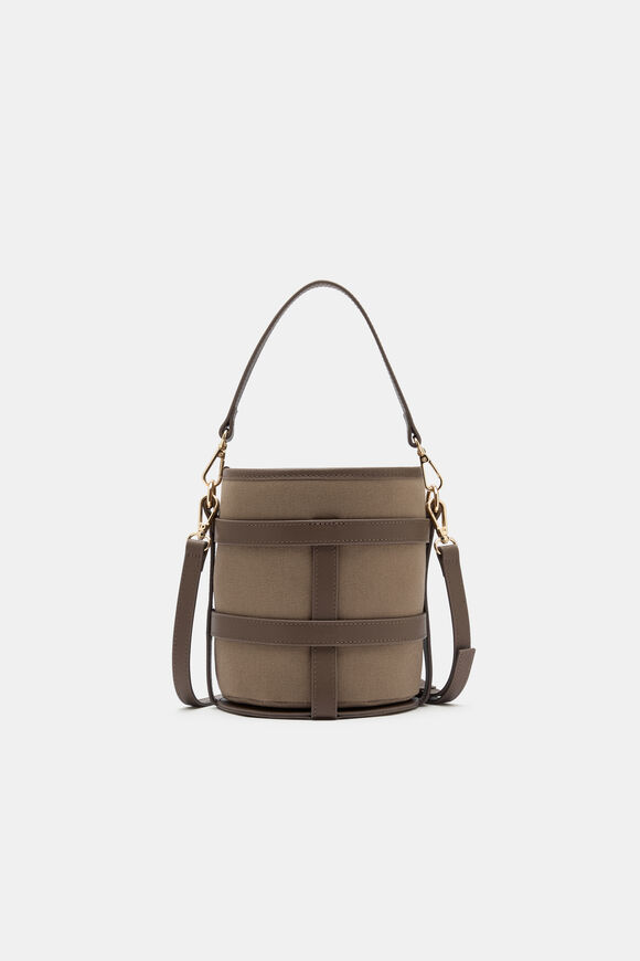 Leather Detail Bucket Bag  Cocoa  hi-res