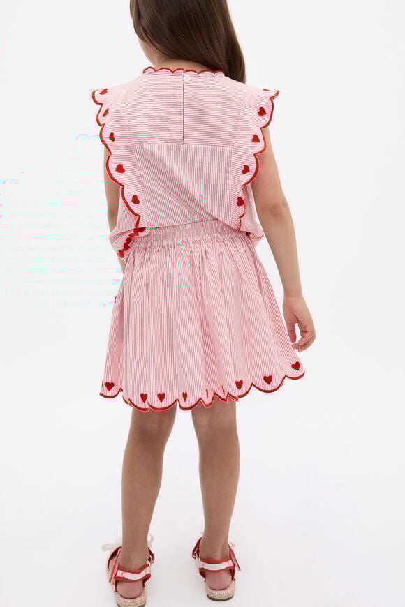 Scallop Stripe Skirt  Strawberry Red  hi-res