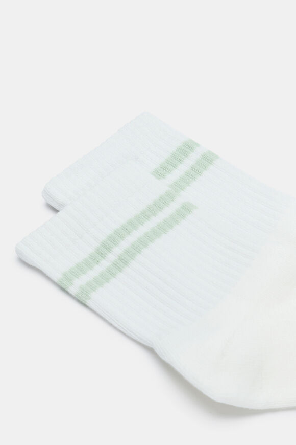 Stripe Quarter Crew Sock  Eucalypt Stripe  hi-res