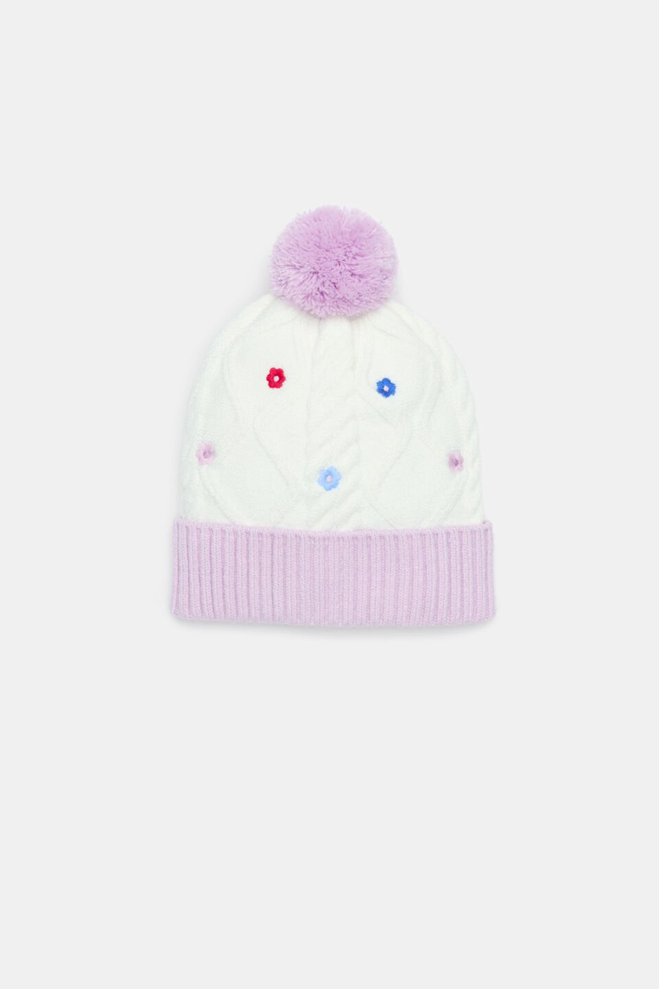 Embroidered Flower Beanie  Multi