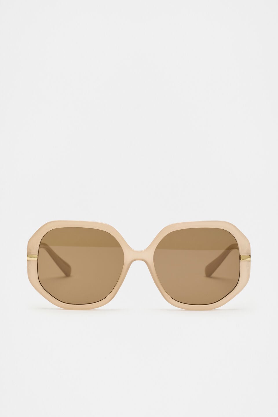 Clara Oversized Glam Sunglasses  Ecru