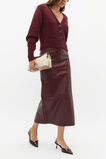 Leather Column Skirt  Plum Red  hi-res