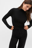 Australian Merino Mock Neck Top  Black  hi-res