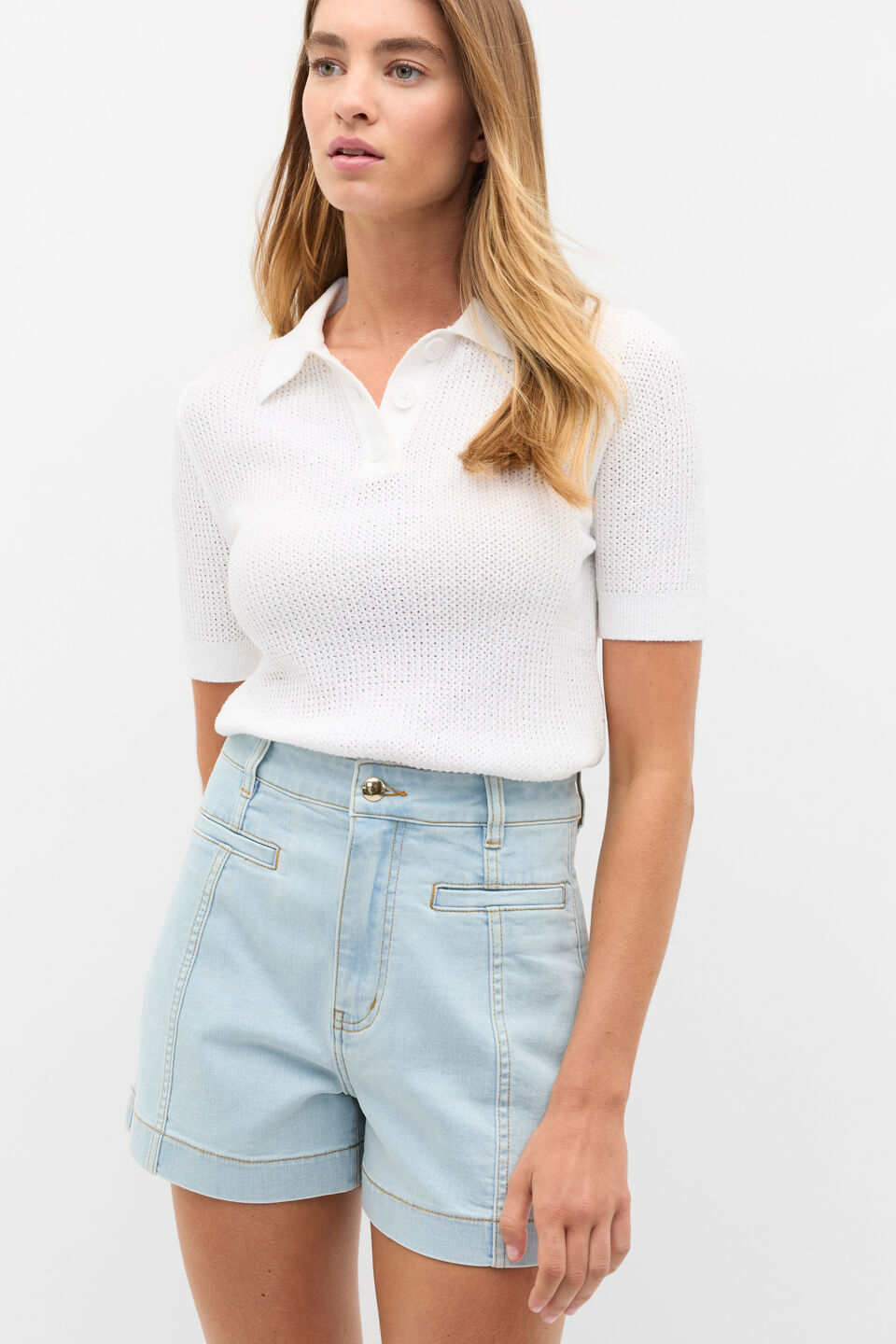 Denim Panel Short  Sky Wash