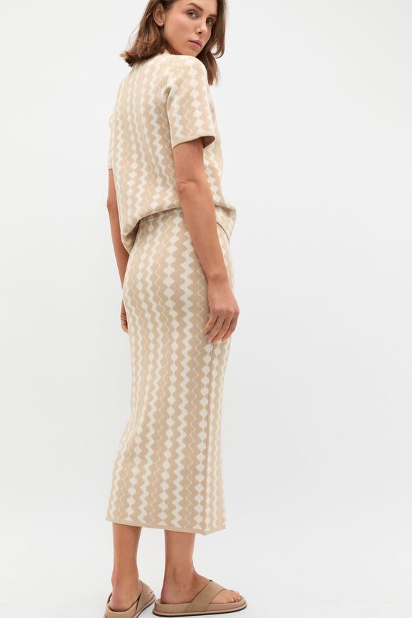 Jacquard Knit Skirt  Ecru  hi-res