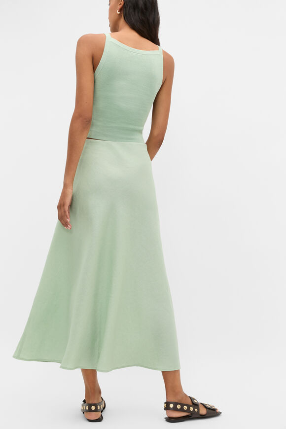 Linen Minimalist Skirt  Eucalyptus  hi-res