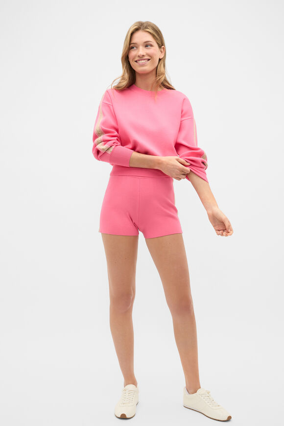 MD Contrast Tape Knit Short  Bubblegum Pink  hi-res