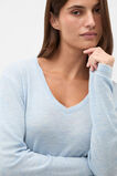 Australian Merino V Neck Top  Soft Blue Marle  hi-res