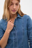 Denim Longsleeve Mini Dress  Mid Indigo Denim  hi-res