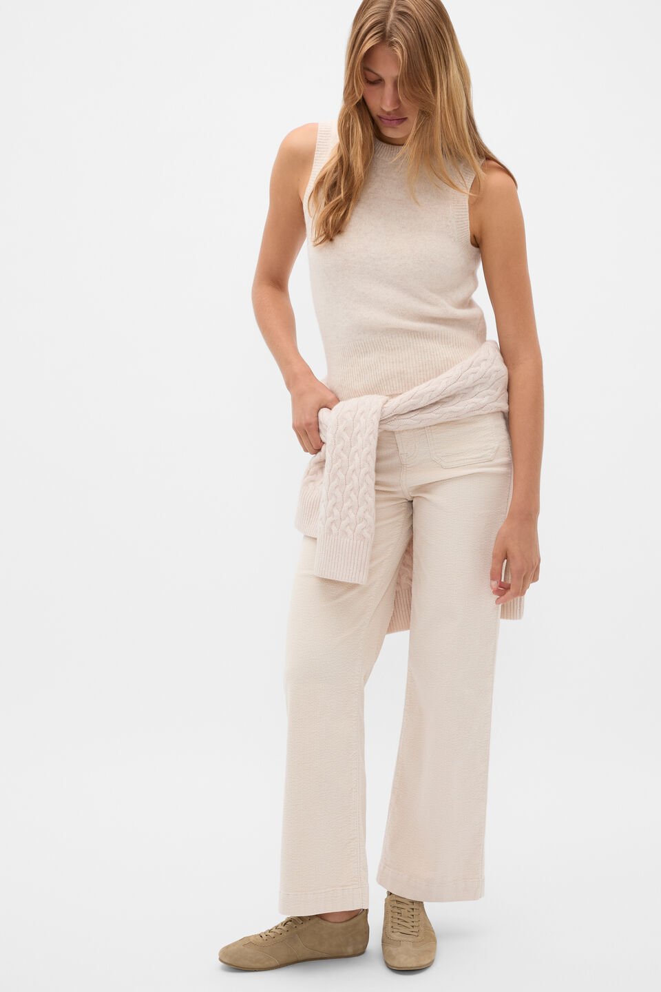 Corduroy Pocket Front Pant  Vanilla Cream