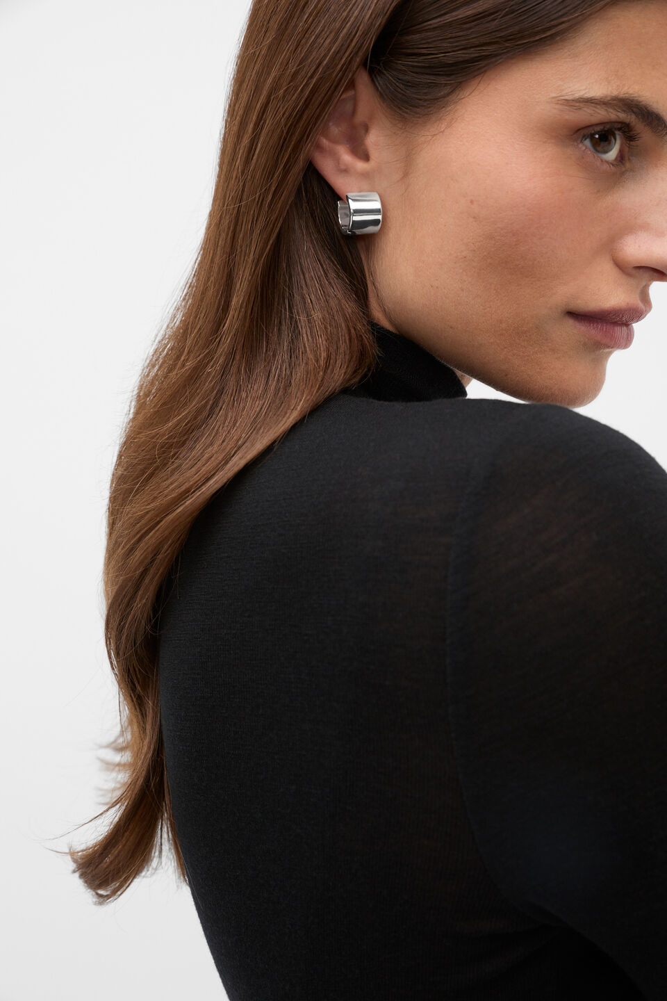 Square Hoop Earring  Silver