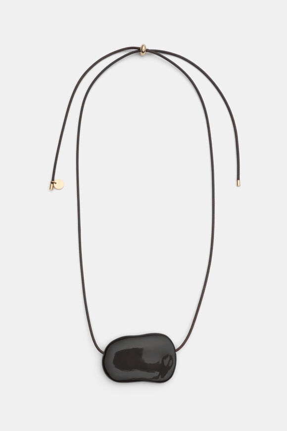 Cord Pebble Necklace  Coffee Bean  hi-res