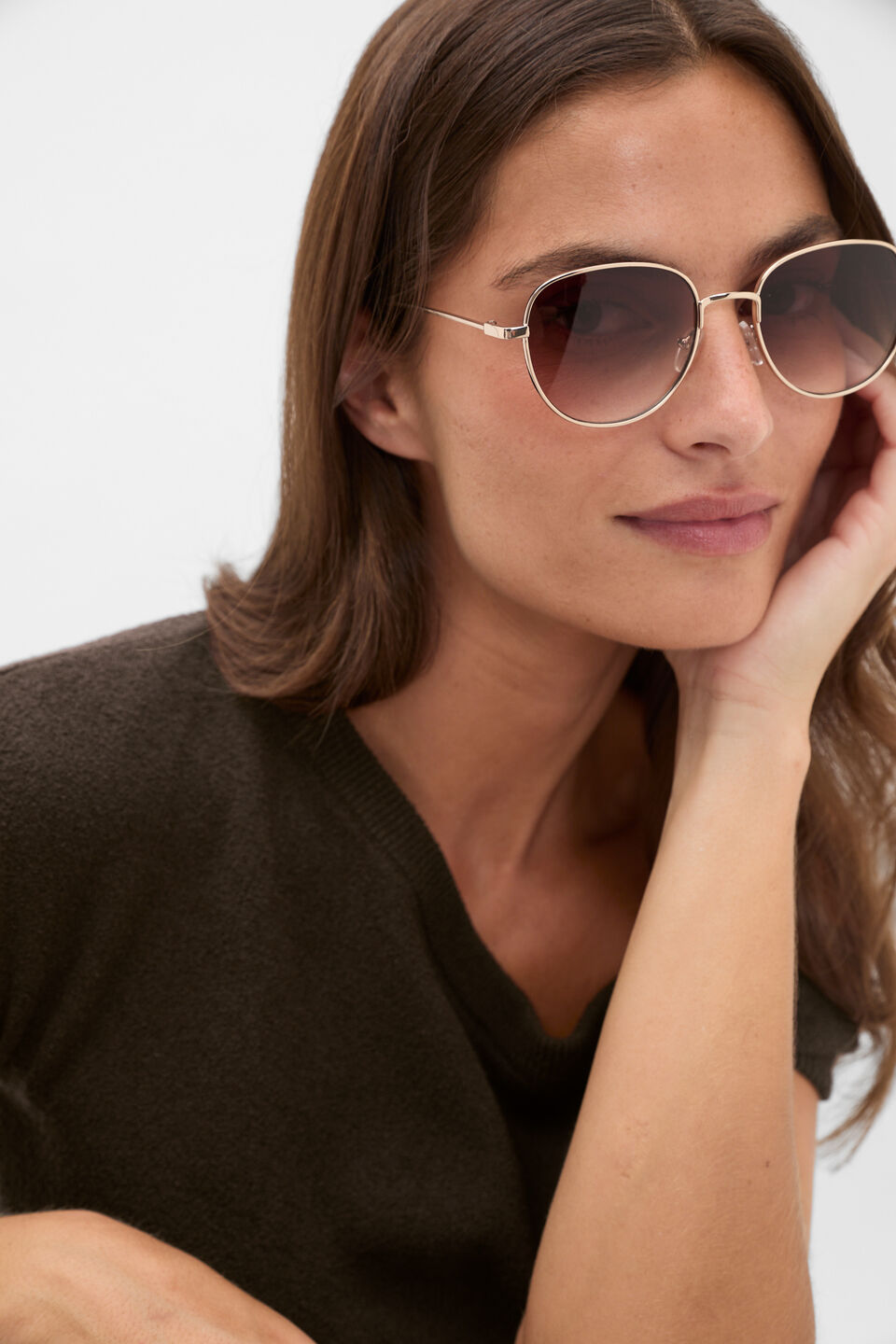 Olivia Metal Sunglasses  Gold