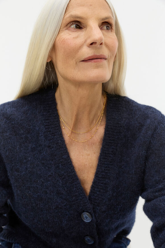 Waterproof Double Chain Necklace  Gold  hi-res