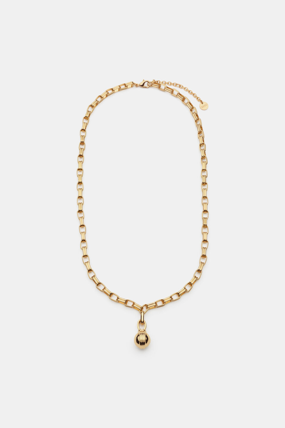 Fluted Sphere Necklace  Gold