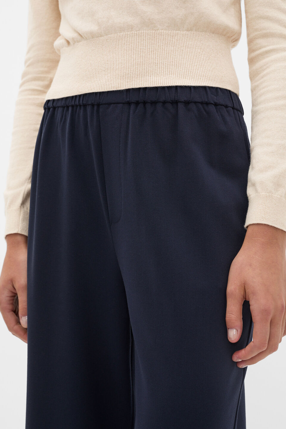 Elasticated Straight Leg Pant  Twilight Blue