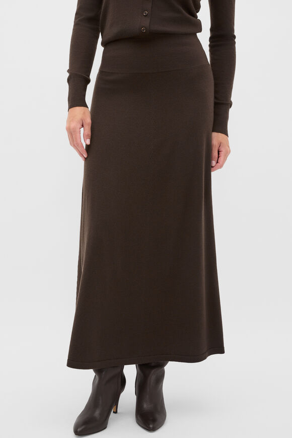 Drapey Knit Skirt  Coffee Bean  hi-res