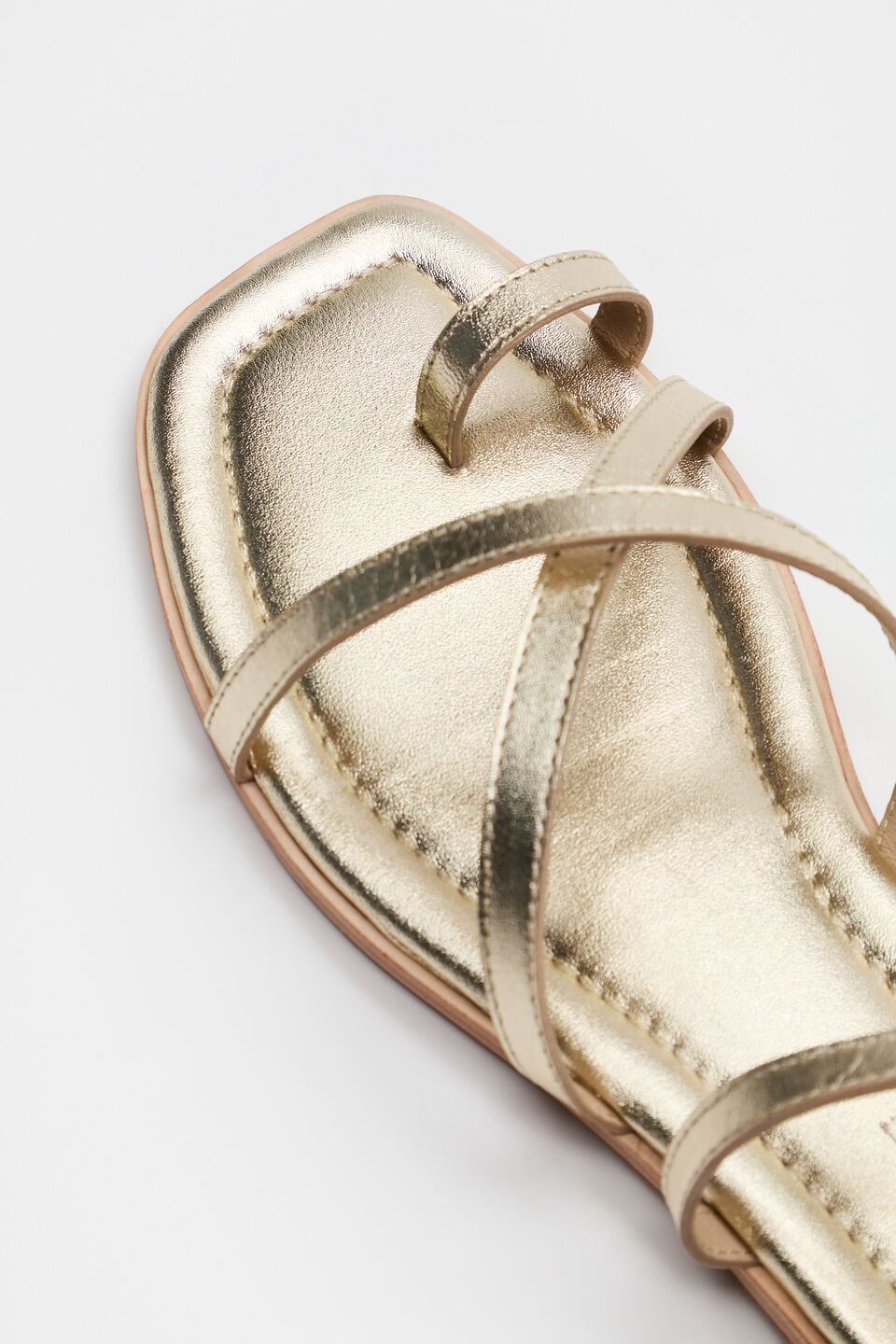 Addison Flat Sandal  Pale Gold
