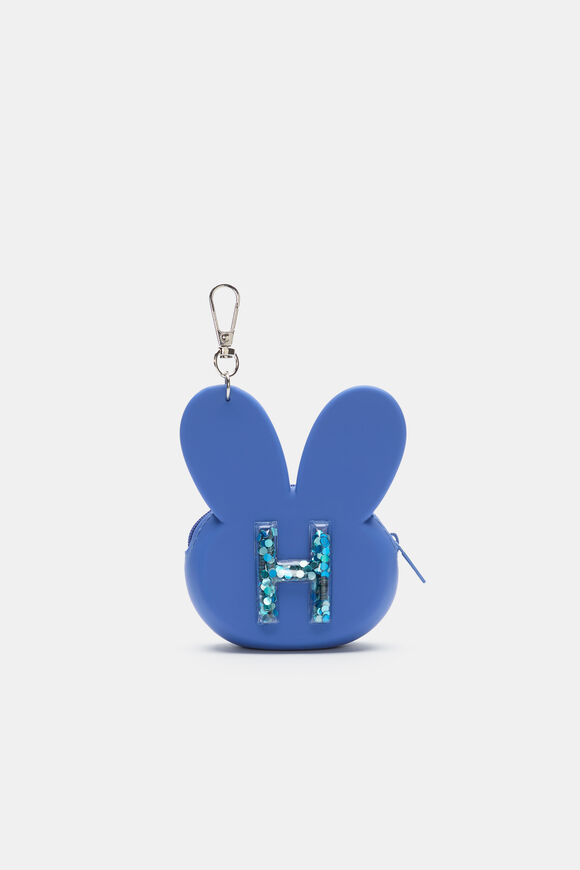 Bunny Silicone Initial Keyring  H  hi-res