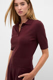 Australian Merino Knit Polo Top  Plum Red  hi-res