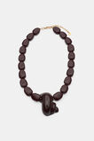 Beaded Shell Necklace  Plum Red  hi-res