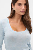 Australian Merino Scoop Neck Top  Soft Blue Marle  hi-res