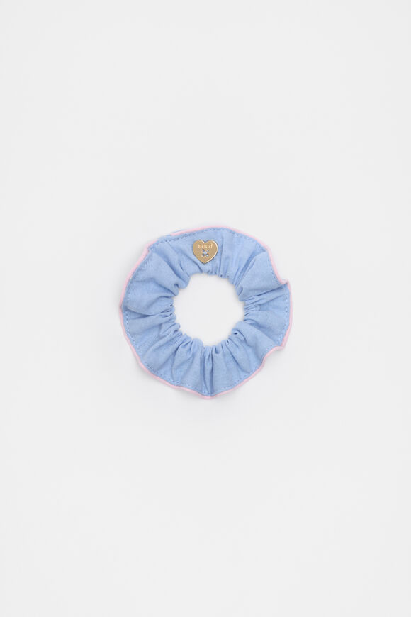 Contrast Trim Scrunchie  Luna Blue  hi-res