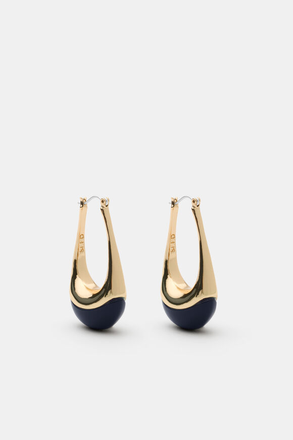 Resin Droplet Earring  Twilight Blue  hi-res