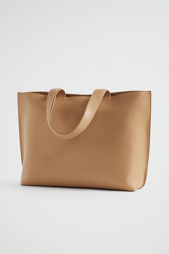 Logo Detail Tote  Caramel  hi-res