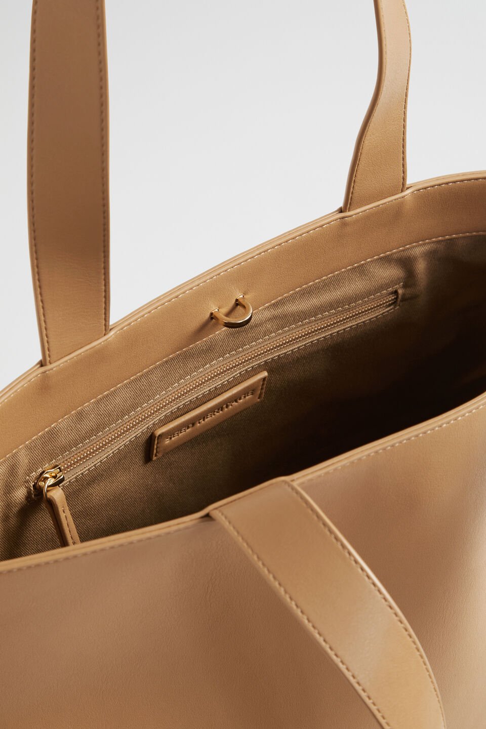 Logo Detail Tote  Caramel