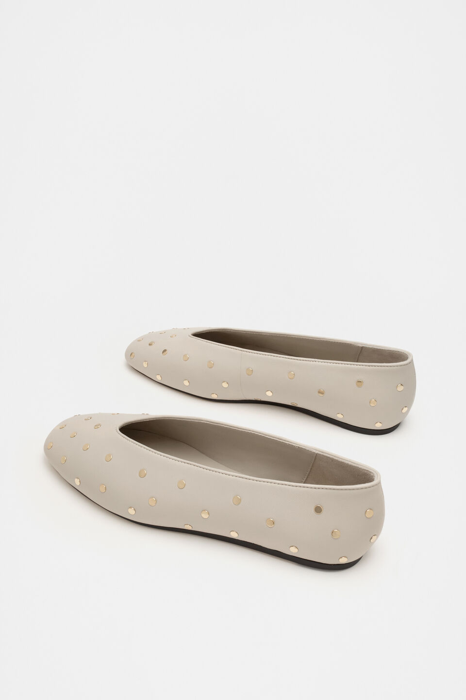 Margot Studded Ballet Flat  Oat