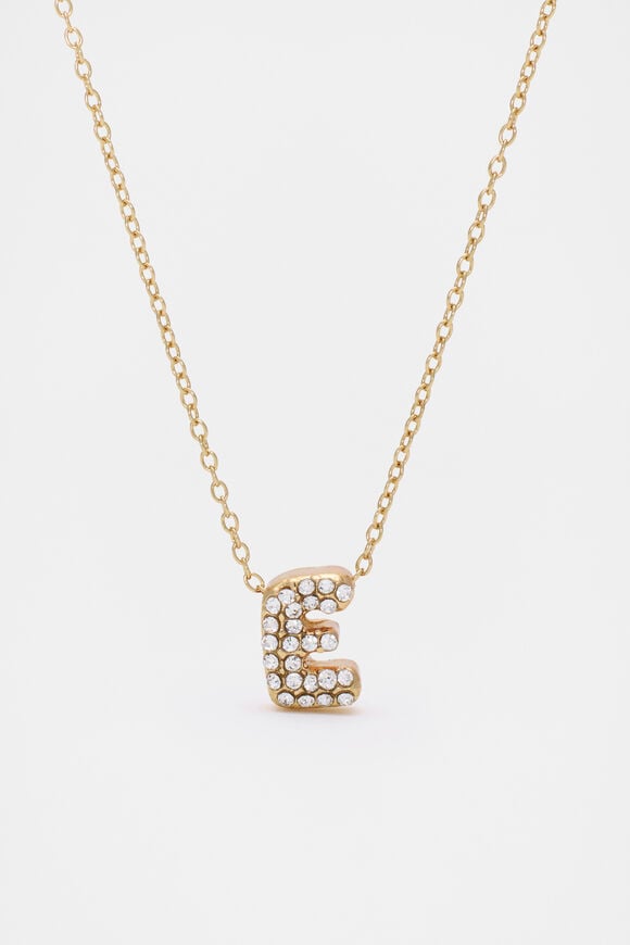Initial Jewel Bubble Necklace  E  hi-res