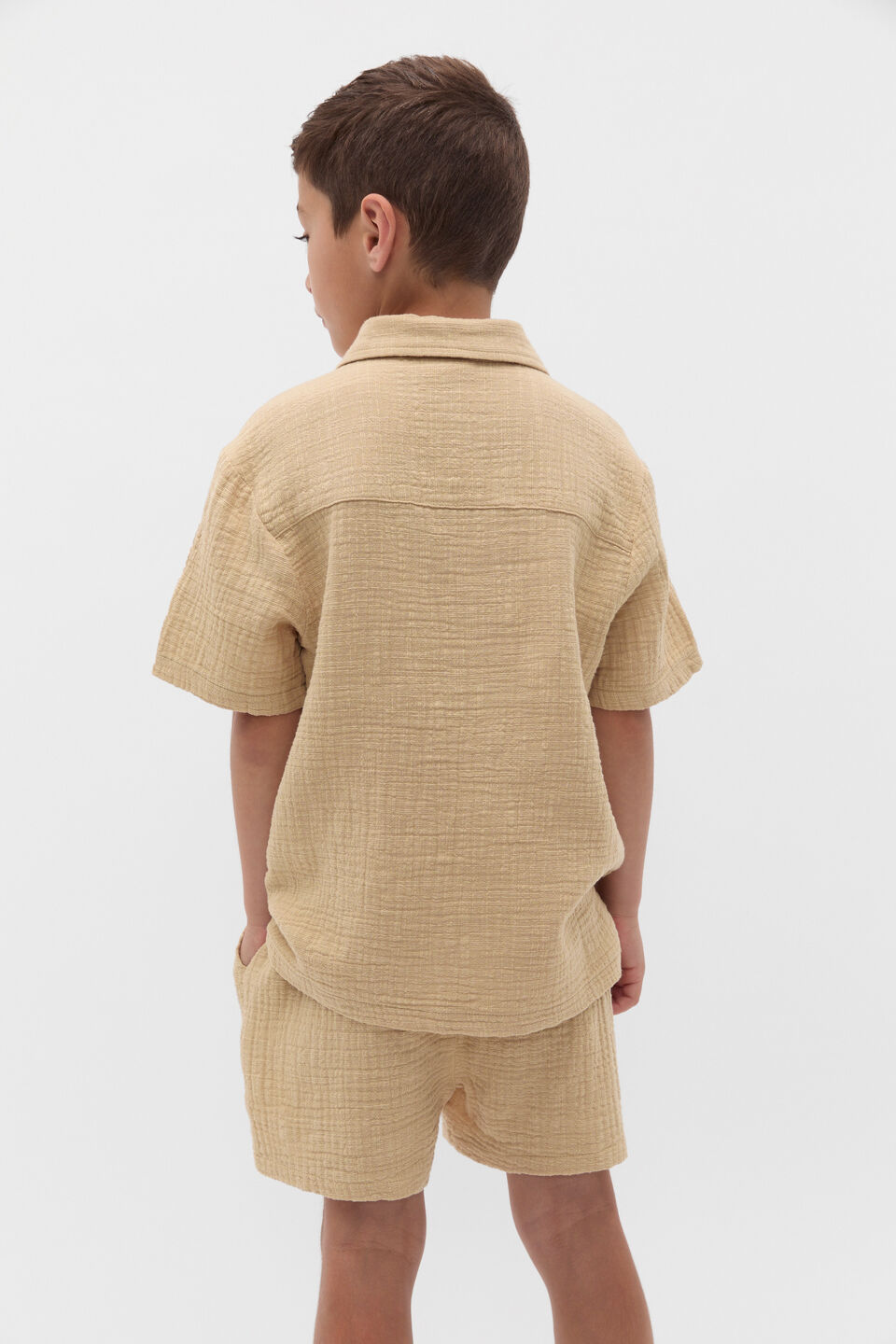 Resort Texture Shirt  Ecru