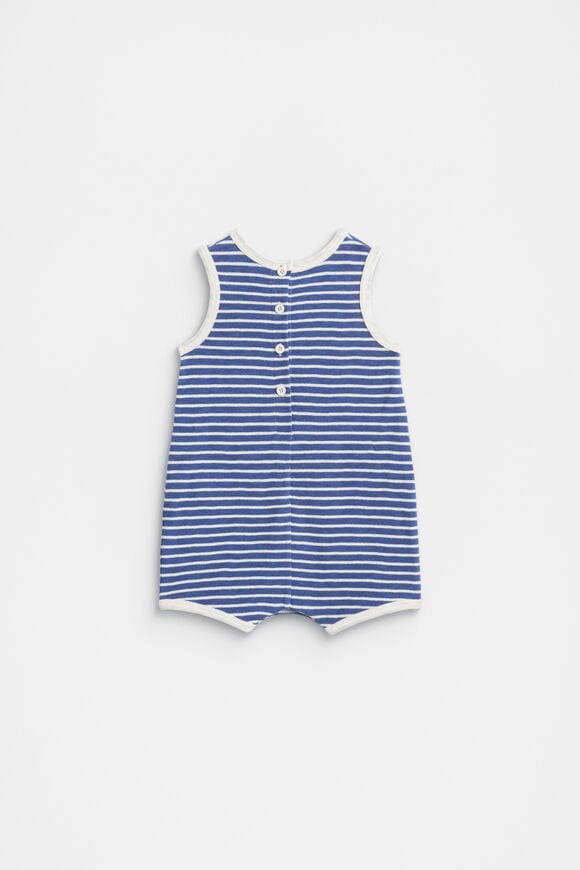 Stripe Textured Romper  Navy Stripe  hi-res