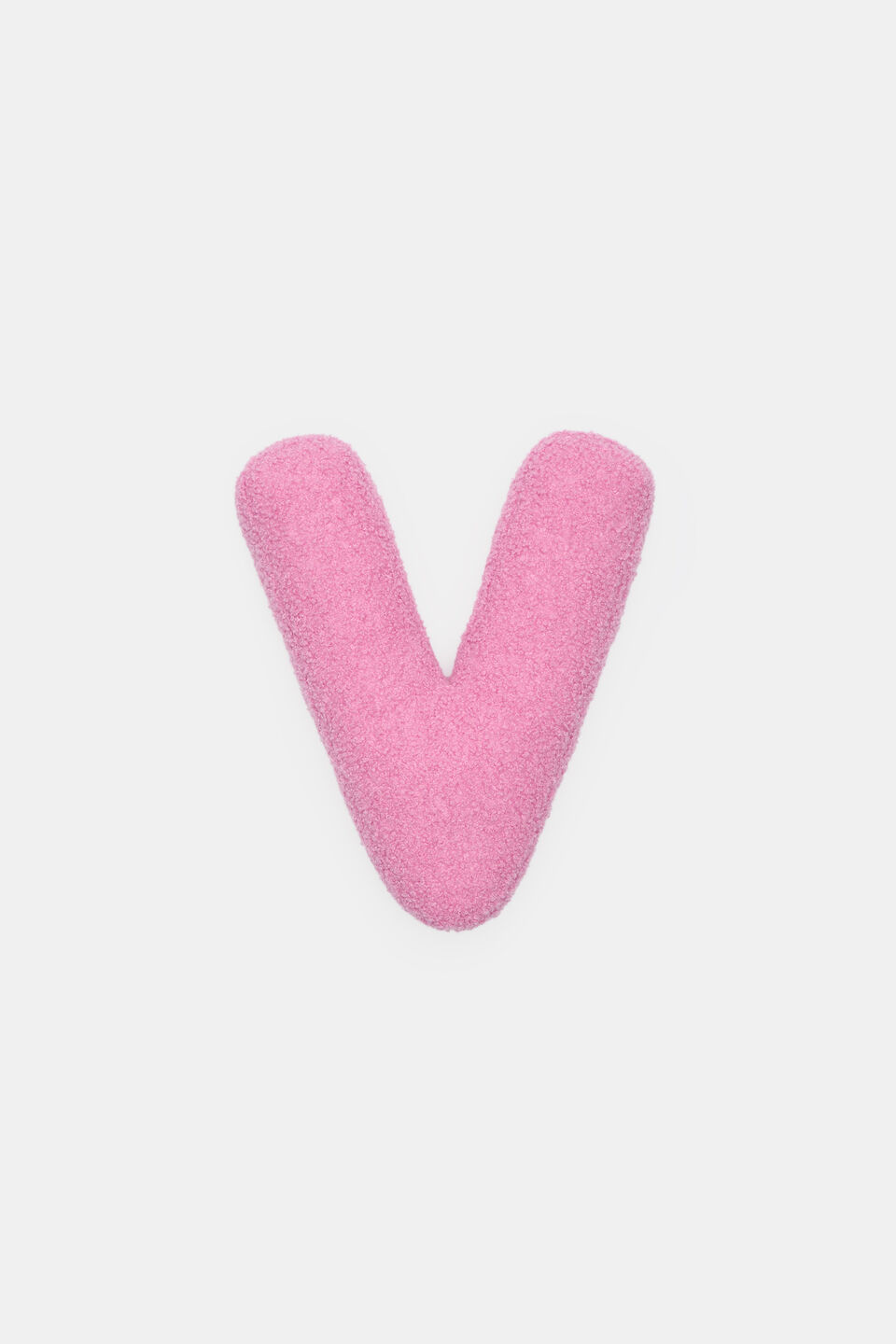 Pink Boucle Initial Cushion  V