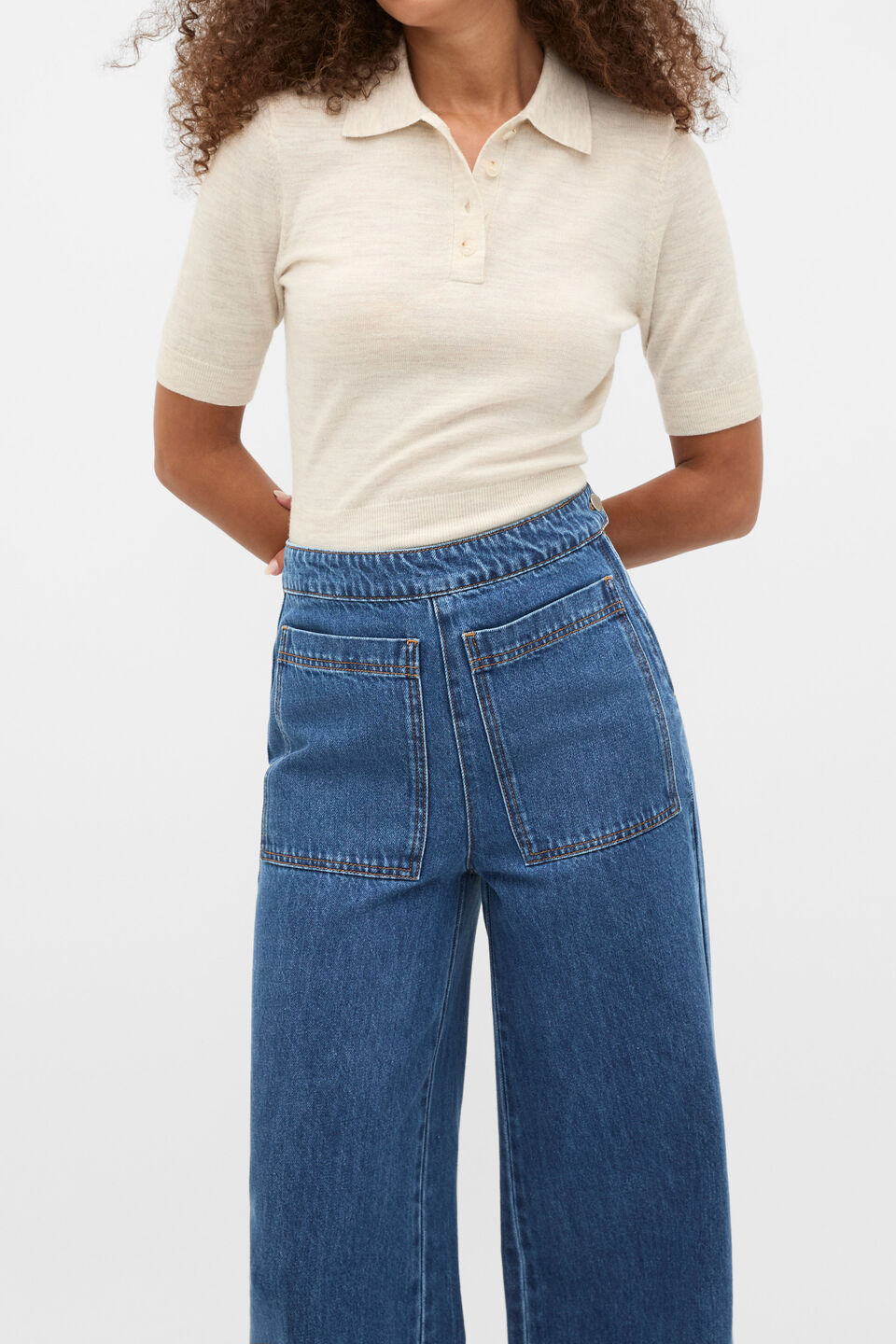 Patch Pocket Cotton Jean  Heritage Wash