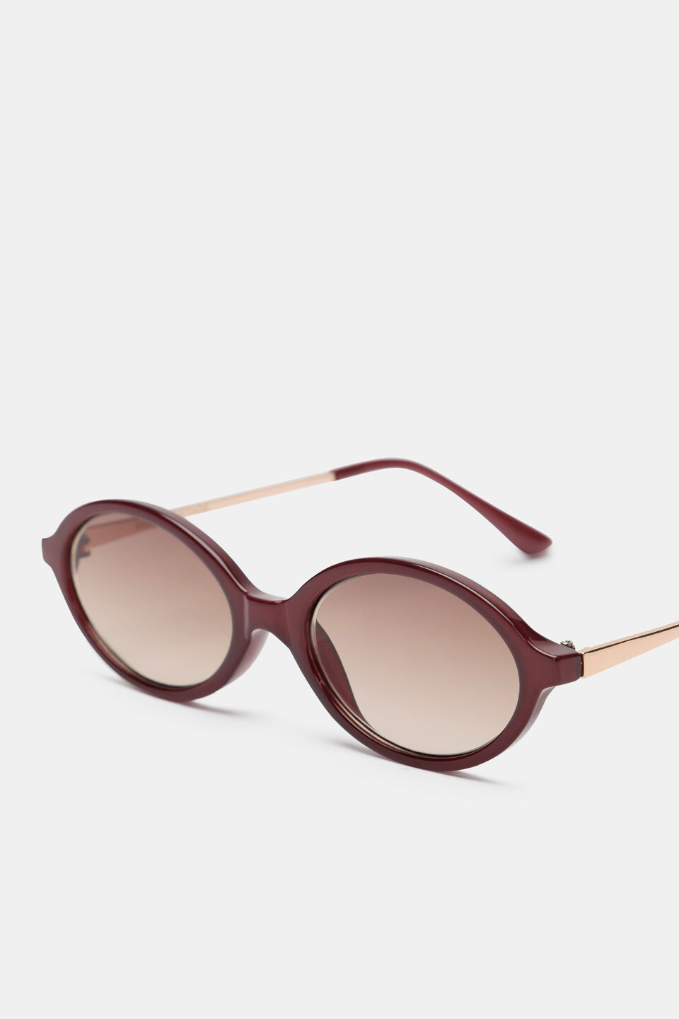 Sabrina Oval Sunglasses  Plum Red