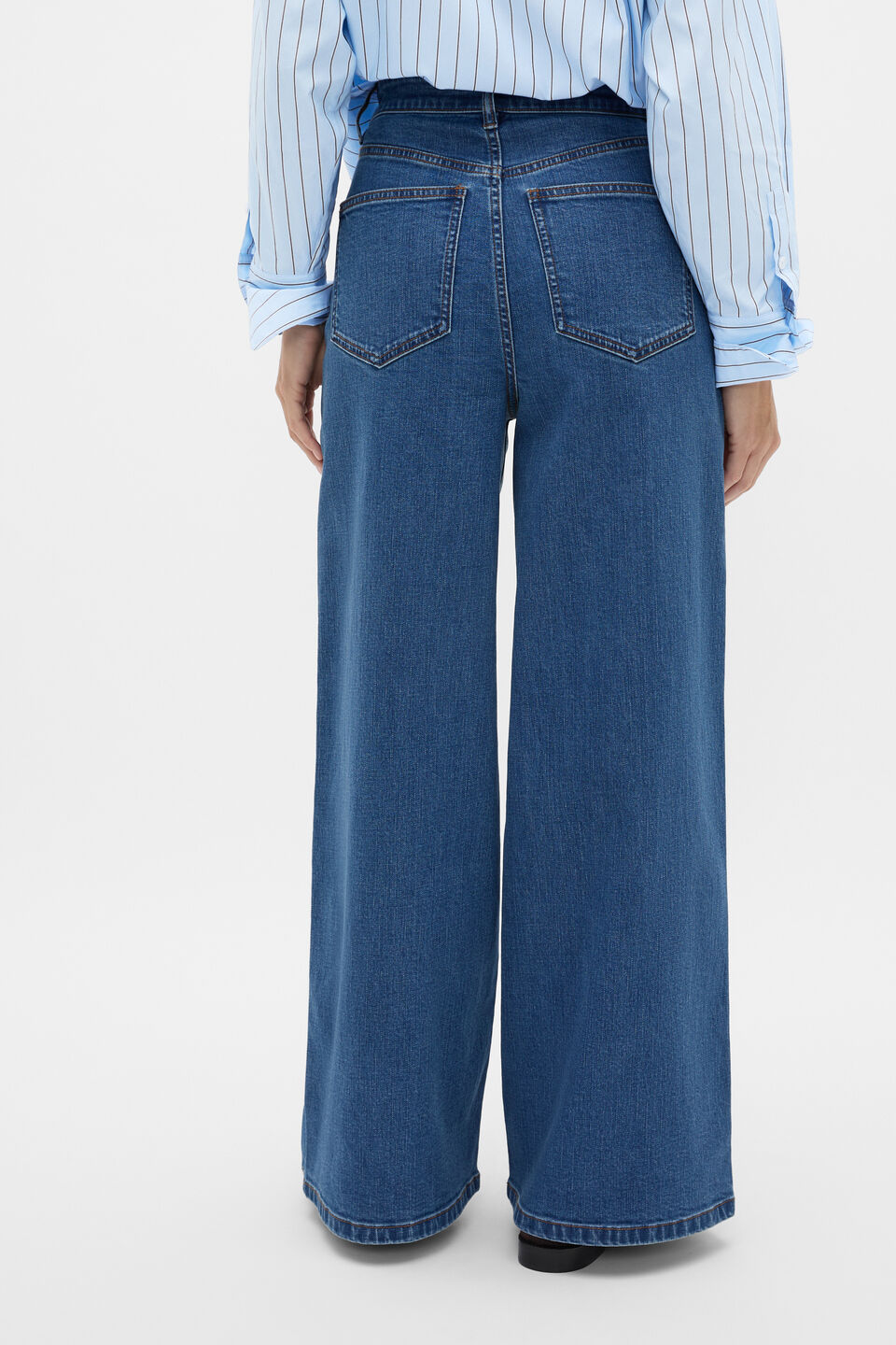 Palazzo Jean  Mid Indigo Denim