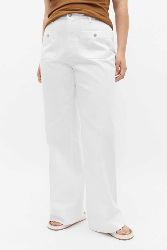 Denim Pocket Jean  White  hi-res