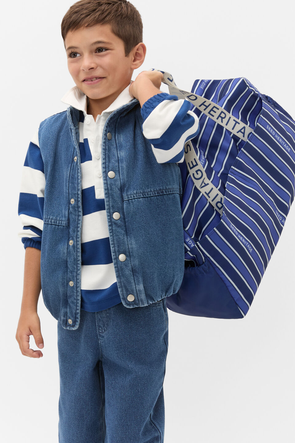 Stripe Weekender Bag  Blue Multi