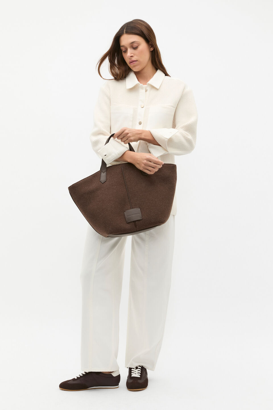 Denim Rib Knit Jacket  Cloud Cream