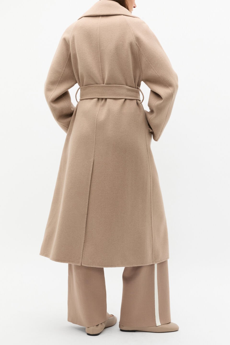 Wool Blend Lapel Coat  Cookie