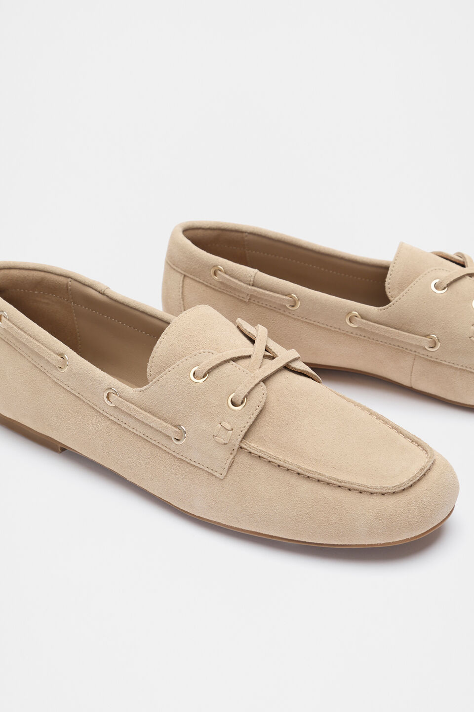 Rosa Boat Shoe  Iced Latte Suede