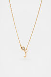 Stone Drop Initial Necklace  J  hi-res