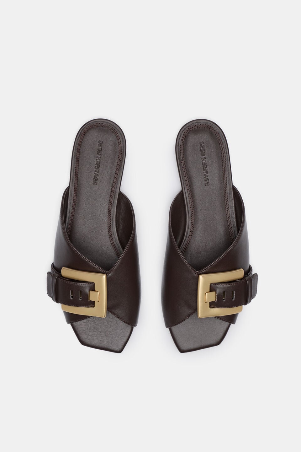 Kaya Buckle Slide  Chocolate