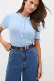 Elle Square Buckle Belt  Chocolate Suede  hi-res